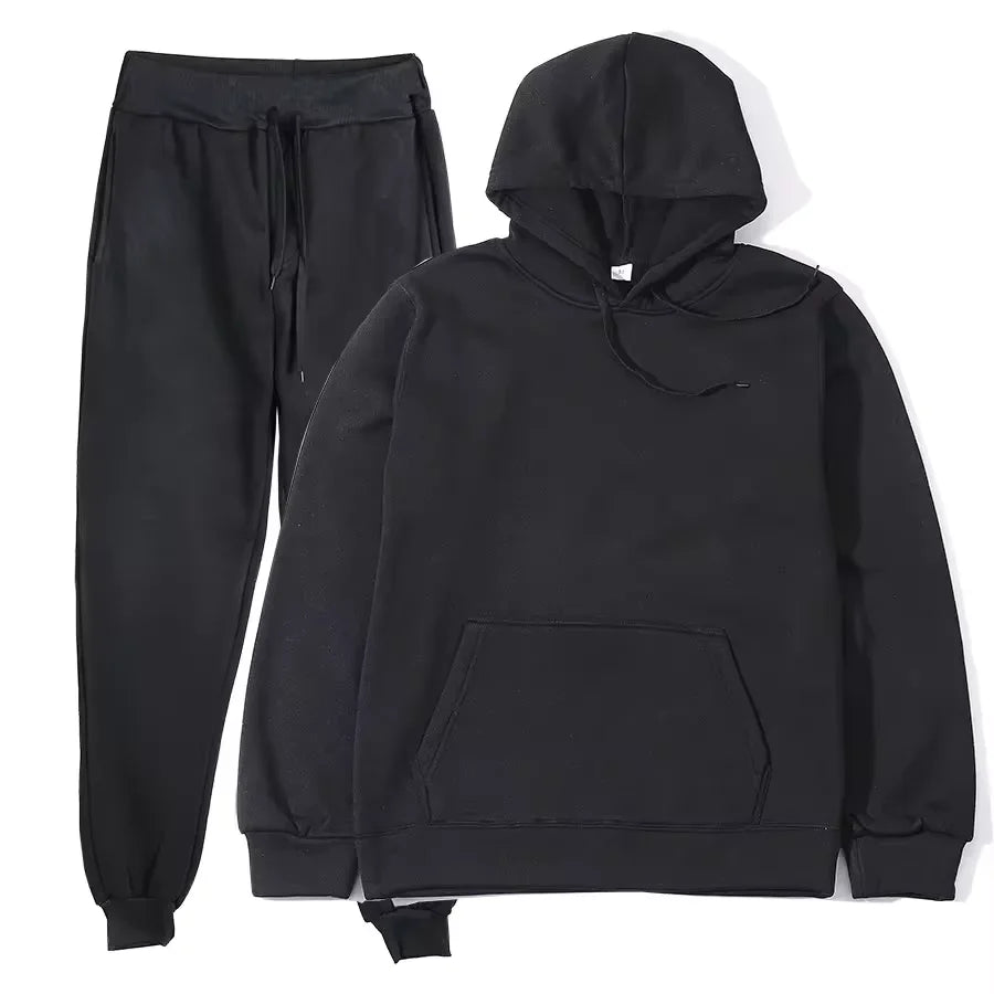 Winter Tracksuit Women Two Piece Set Hooded Sweatpants